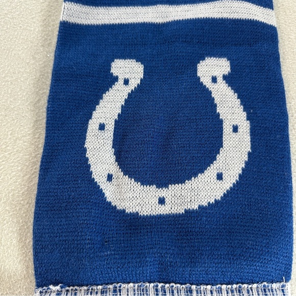 NFL Indianapolis Colts Blue and White Double sided Horseshoe Scarf 60” Length - Picture 2 of 9